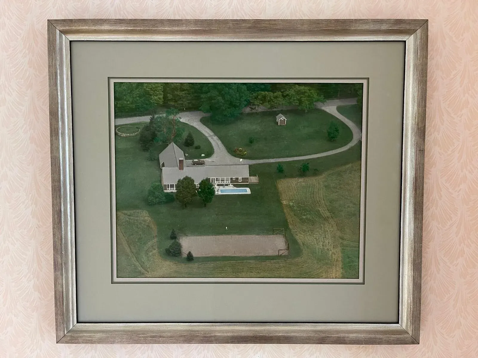Colorized photo of Brewster house, c. 1960s